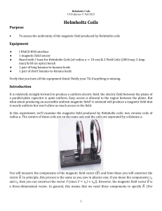 Helmholtz Coils Physics Lab Manual: Magnetic Field Uniformity