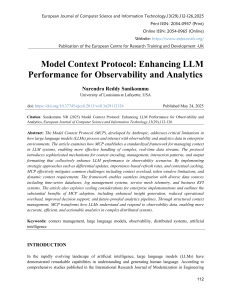Model Context Protocol: Enhancing LLM Performance for Observability and Analytics