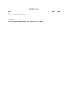 CSB349 Term Test 1: Molecular Biology Exam