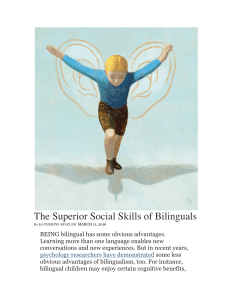 The Social Skills of Bilinguals: Developmental Psychology Research