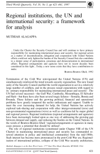 Regional Institutions & UN Security Analysis