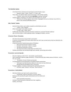 The Katholikos Epistles: Lecture Notes on NT Canon & Persecution