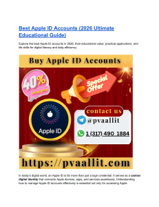 Best Apple ID Accounts 2026: Educational Guide to Digital Literacy