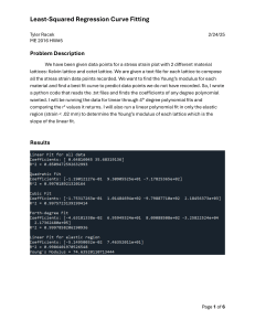 Least-Squares Regression Curve Fitting Homework