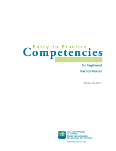 CNO Entry-to-Practice Competencies for RPNs