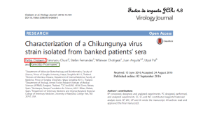 Caracterizaci&oacute;n de una cepa del virus Chikungunya aislada de sueros de pacientes