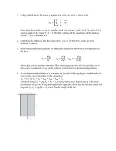 Solid Mechanics Stress Tensors Problem Set