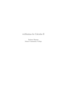 wxMaxima for Calculus II: A College Textbook Using Computer Algebra System