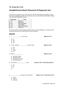English Placement & Diagnostic Test (50 Questions)