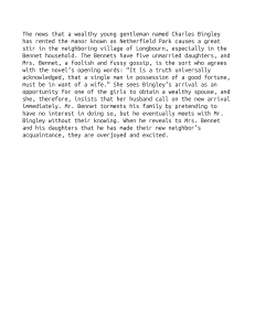 Pride and Prejudice: Bennet Family & Bingley's Arrival