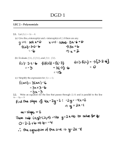 DGD 1: Polynomial Problems and Solutions