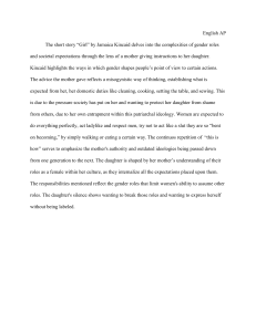 Jamaica Kincaid 'Girl' Feminist Analysis