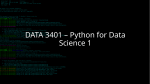 DATA 3401: Python for Data Science Syllabus