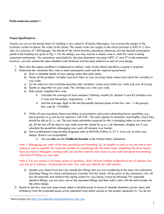 Fluid Mechanics Project 1: Hydraulic System Design