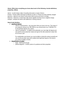 Chemistry Study Guide: Atoms & Matter