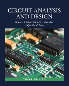 Circuit Analysis and Design Textbook by Ulaby, Maharbiz, Furse