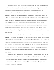 Counselor Personal Statement on Cultural Competence