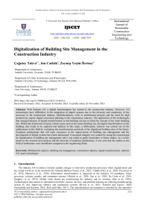 Digitalization of Building Site Management in Construction Industry