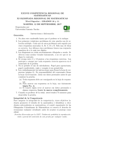 Examen Matem&aacute;ticas Olimpiada Regional 2017