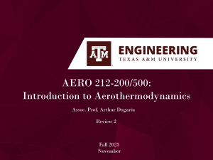 Aerothermodynamics Lecture: Thermodynamic Cycles