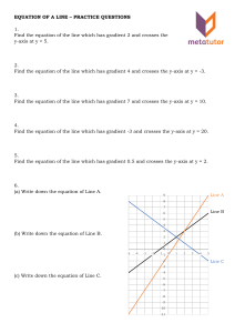 Equation of a Line Practice Questions Worksheet