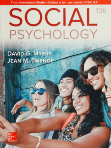 Social Psychology 13th Edition Myers Twenge PDF