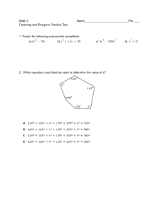 Math 2: Factoring and Polygons Practice Test