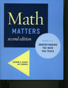 Math Matters: Understanding the Math You Teach (K-8, 2nd Ed.)