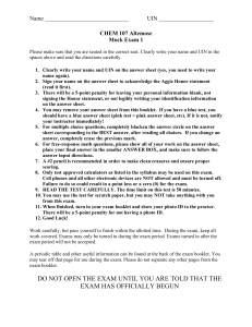 CHEM 107 Mock Exam 1: General Chemistry Practice