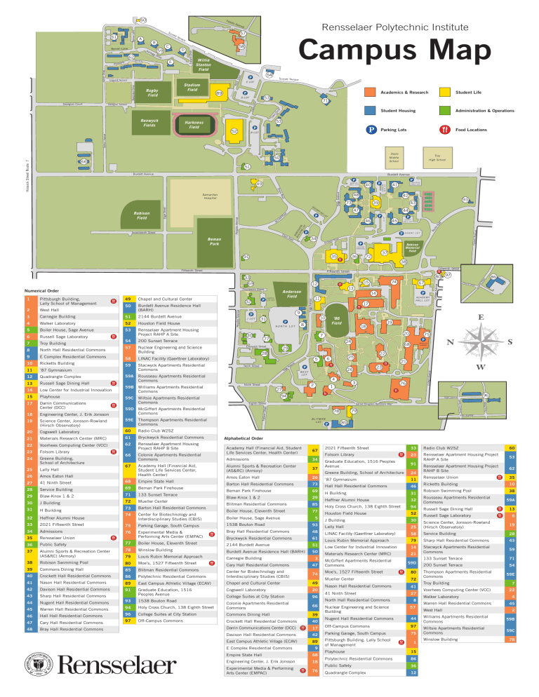 Rensselaer Polytechnic Institute Campus Map