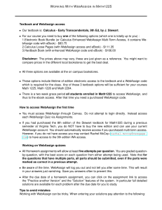 Math 1225 WebAssign Guide