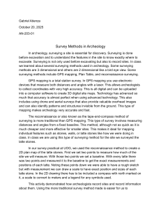 Survey Methods in Archaeology: GPS, Reconnaissance, Practical Application