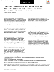 Tratamiento farmacol&oacute;gico de la obesidad en adultos: Est&aacute;ndares de atenci&oacute;n