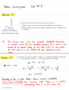Statistics Homework: Normal Distribution and Z-Scores