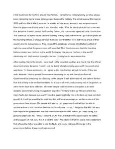 Analysis of Benjamin Franklin and Gore Vidal on US Government