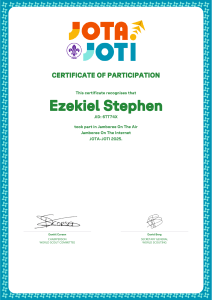 JOTA-JOTI 2025 Participation Certificate