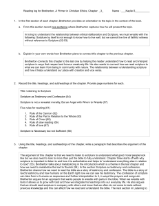 Bretherton Christian Ethics Ch3 Reading Log