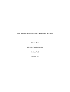 Book Summary: Delighting in the Trinity by Michael Reeves