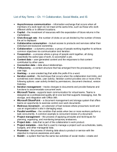 Ch. 11 Collaboration, Social Media, and IS Key Terms