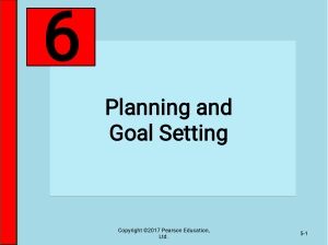 Planning and Goal Setting in Management
