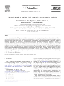 Strategic Thinking and IMP Approach: Comparative Analysis