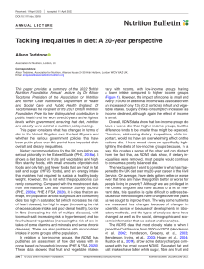 Tackling Diet Inequalities: 20-Year UK Perspective