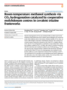 Room-Temperature Methanol Synthesis via CO2 Hydrogenation