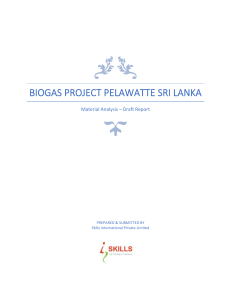 Biogas Project Pelawatte Sri Lanka Material Analysis