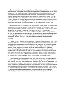 Bilingualism Essay: Reflections on Mujica's 'Escribir en dos idiomas'