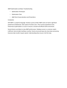 ABAP Optimization and Basic Troubleshooting Guide