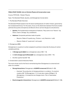 Particle Physics & Strangeness Study Guide