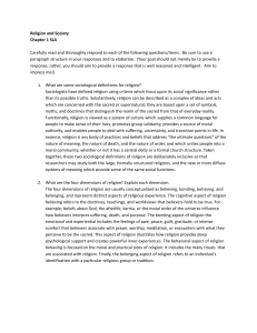 Sociology of Religion Study Guide