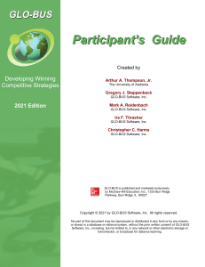 GLO-BUS Participant's Guide 2021