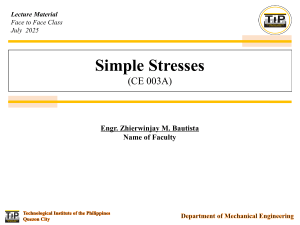Simple Stresses in Civil Engineering Lecture Notes